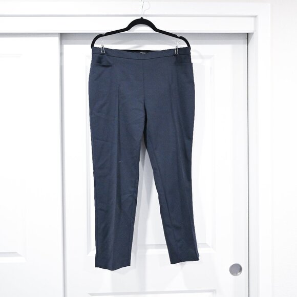 Akris Punto Size 14 Navy Franca Mid-Rise Cropped Pants - Picture 2 of 11